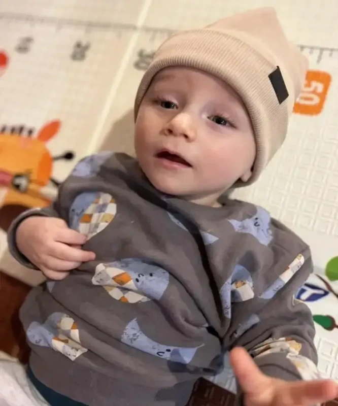 Prechodná detská dvovrstvová čiapka Rebrovaná bavlna, LATTE 2