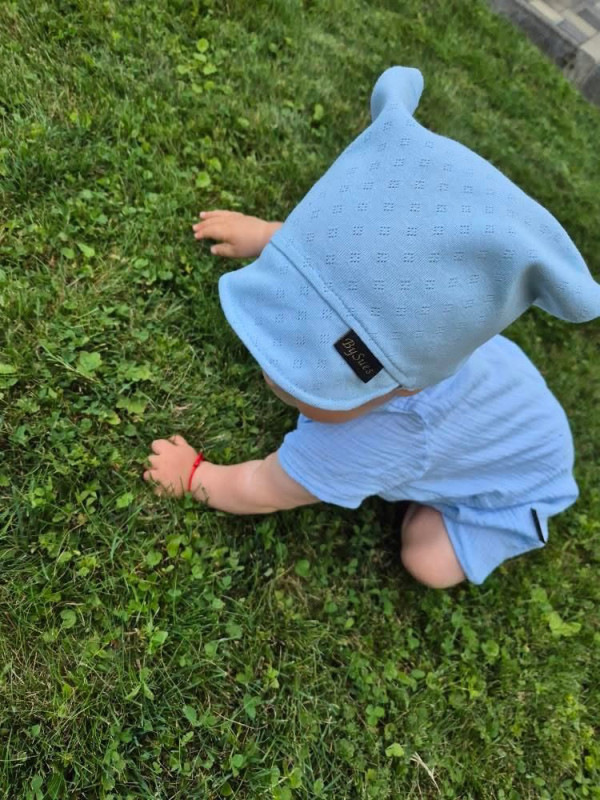Letná šatka Bavlna, Pointelle SKY BLUE 5