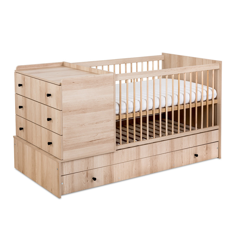 KLUPS KOMPAKT detská postieľka 3v1 - Buk