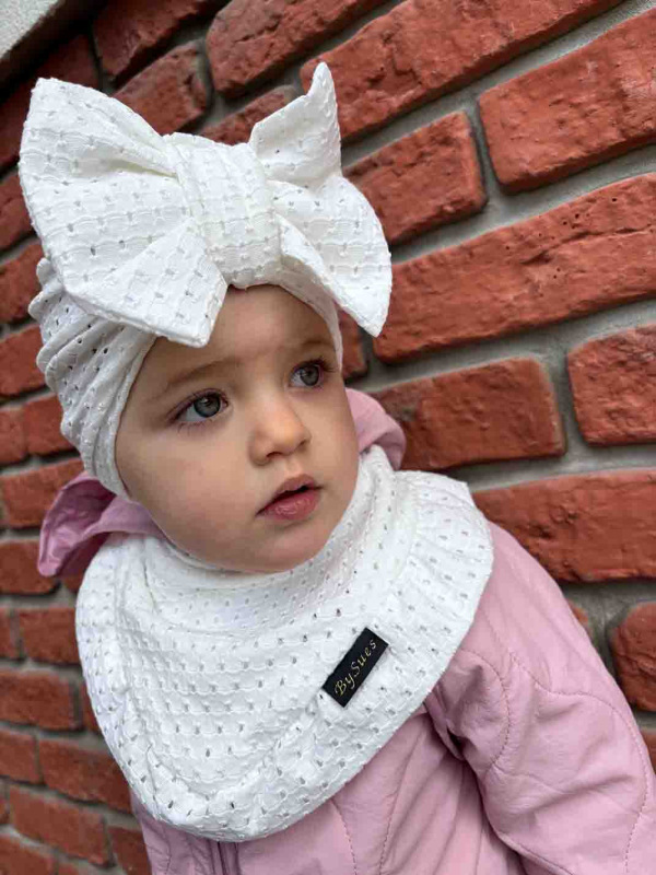 Detský nákrčník madeira- BIELA