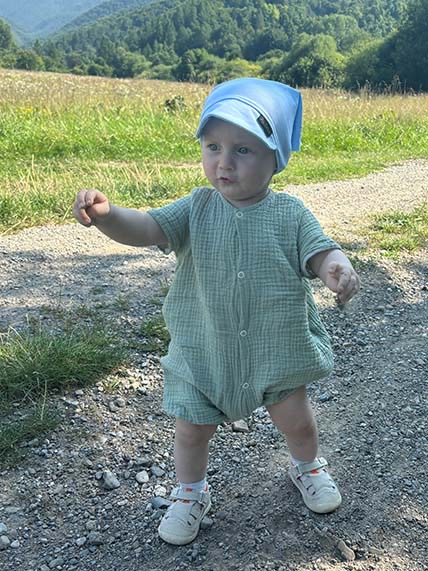 Letná šatka Bavlna, Pointelle SKY BLUE 13