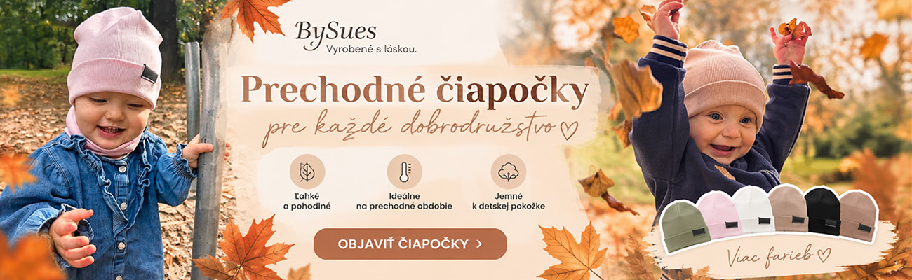 Prechodné čiapky BySues pre bábätká a deti na jesenné obdobie