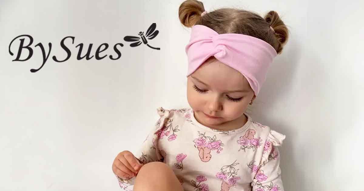 Detská čelenka pre dievčatá BySues v ružovej farbe, pohodlný ručne šitý doplnok pre bábätká a malé deti