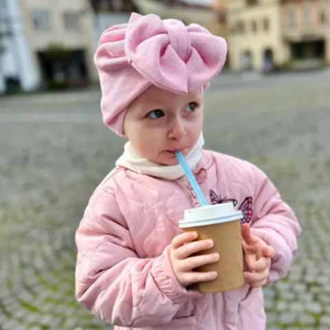 Detská turbanová čiapka pre bábätko, jemný a pohodlný strih s uzlom, štýlová čiapka pre dievčatá na každodenné nosenie