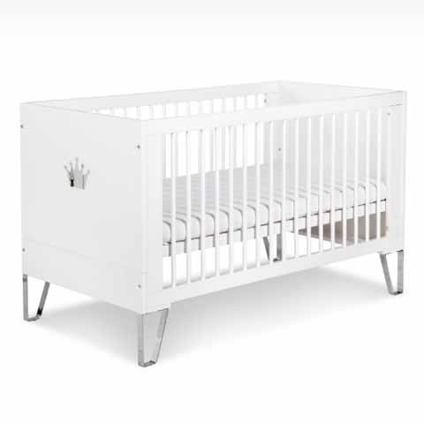 Biela detská drevená postieľka s nastaviteľným roštom, klasická postieľka pre bábätká a malé deti